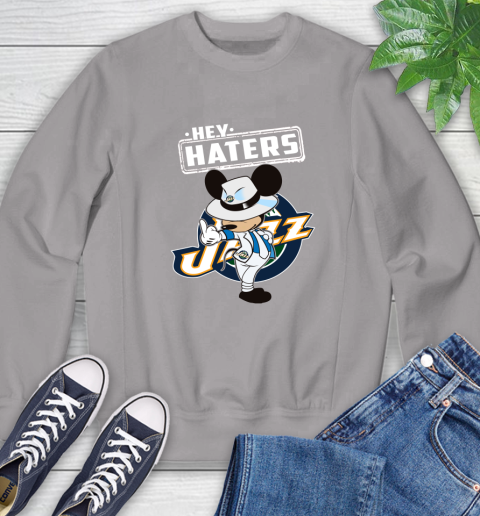 NBA Hey Haters Mickey Basketball Sports Utah Jazz Sweatshirt 5