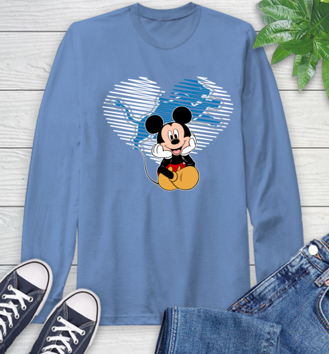 NFL Detroit Lions The Heart Mickey Mouse Disney Football T Shirt_000 Long Sleeve T-Shirt 12