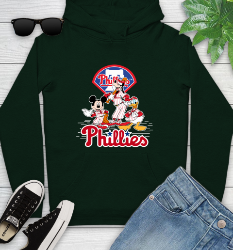 MLB Philadelphia Phillies Mickey Mouse Donald Duck Goofy Baseball T Shirt Youth Hoodie 14
