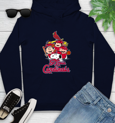 MLB St.Louis Cardinals Snoopy Charlie Brown Woodstock The Peanuts Movie Baseball T Shirt_000 Youth Hoodie 3