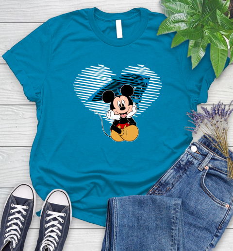 NFL Carolina Panthers The Heart Mickey Mouse Disney Football T Shirt_000 Women's T-Shirt 10