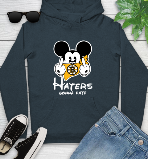 NHL Boston Bruins Haters Gonna Hate Mickey Mouse Disney Hockey T Shirt Youth Hoodie 10