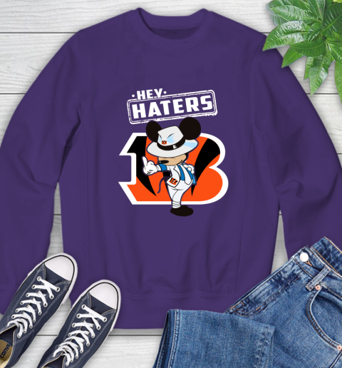 NFL Hey Haters Mickey Football Sports Cincinnati Bengals Sweatshirt 4