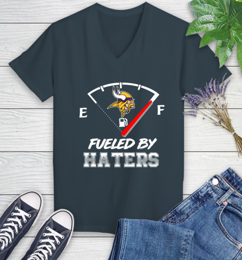 Minnesota Vikings NFL Football Fueled By Haters Sports Women's V-Neck T-Shirt 8