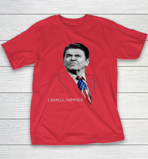 I Smell Hippies Ronald Reagan Conservative Youth T-Shirt 7