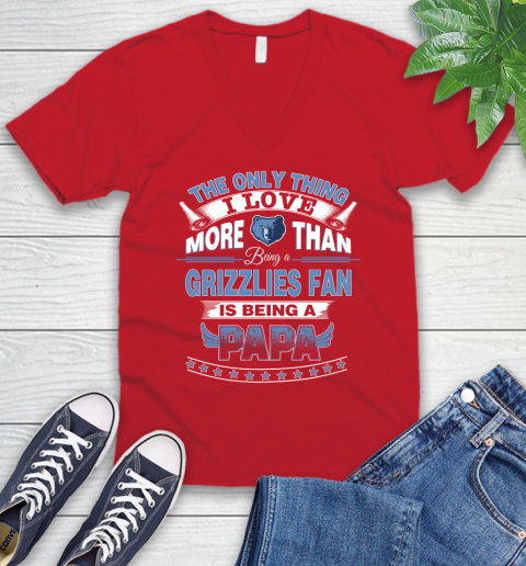 NBA The Only Thing I Love More Than Being A Memphis Grizzlies Fan Is Being A Papa Basketball V-Neck T-Shirt 6