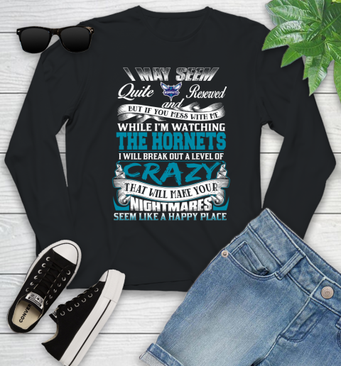 Charlotte Hornets NBA Basketball Don't Mess With Me While I'm Watching My Team Youth Long Sleeve