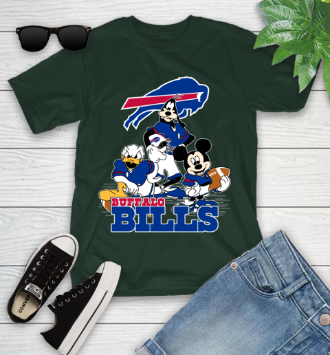 NFL Buffalo Bills Mickey Mouse Donald Duck Goofy Football Shirt Youth T-Shirt 5
