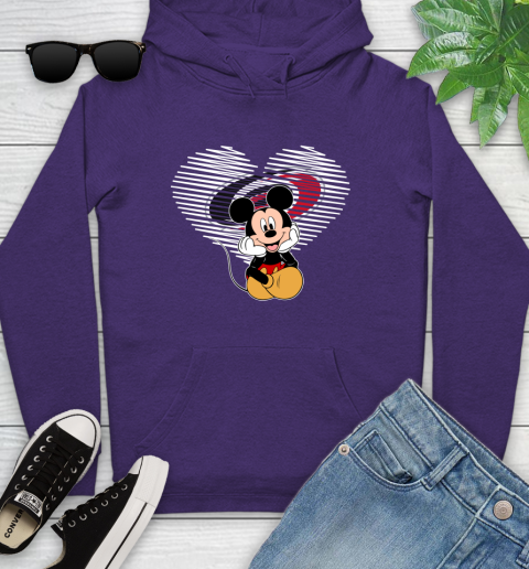NHL Carolina Hurricanes The Heart Mickey Mouse Disney Hockey Youth Hoodie 5