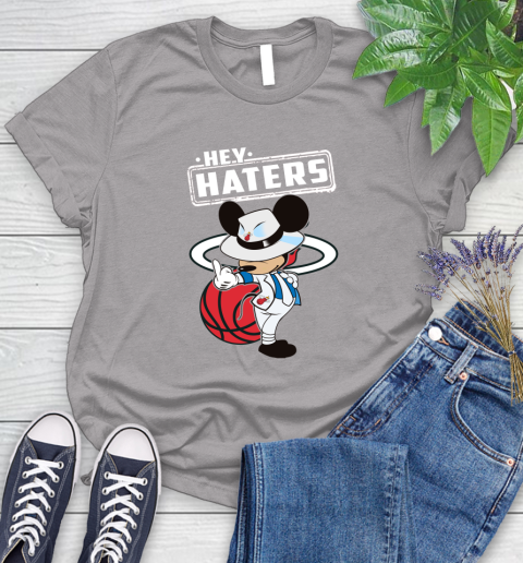 NBA Hey Haters Mickey Basketball Sports Miami Heat Women's T-Shirt 5