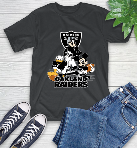 NFL Oakland Raiders Mickey Mouse Donald Duck Goofy Football Shirt T-Shirt