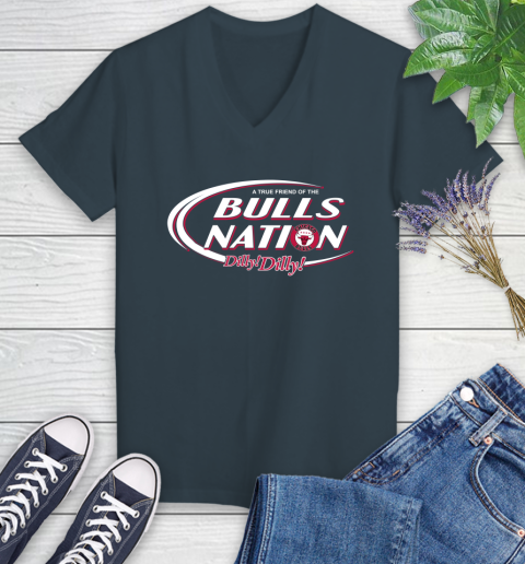 NBA A True Friend Of The Chicago Bulls Dilly Dilly Basketball Sports Women's V-Neck T-Shirt 8