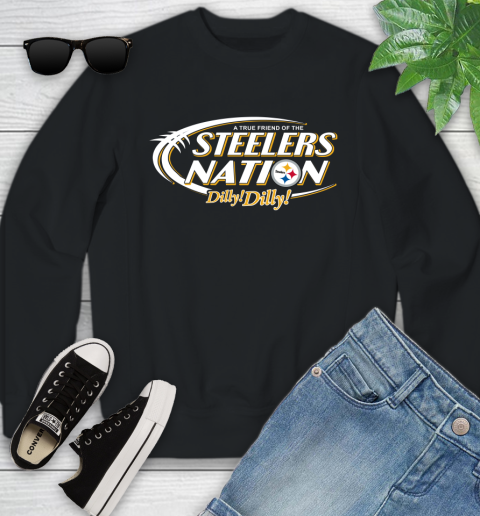 NFL A True Friend Of The Pittsburgh Steelers Dilly Dilly Football Sports Youth Sweatshirt