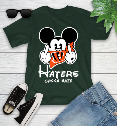 NFL Cincinnati Bengals Haters Gonna Hate Mickey Mouse Disney Football T Shirt_000 Youth T-Shirt 5