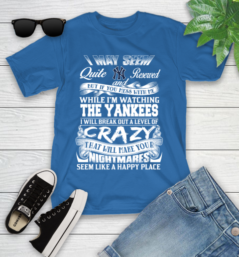 New York Yankees MLB Baseball Don't Mess With Me While I'm Watching My Team Youth T-Shirt 12