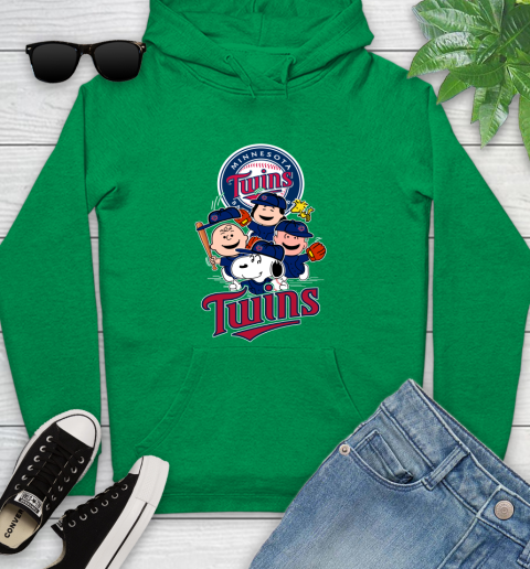 MLB Minnesota Twins Snoopy Charlie Brown Woodstock The Peanuts Movie Baseball T Shirt_000 Youth Hoodie 9