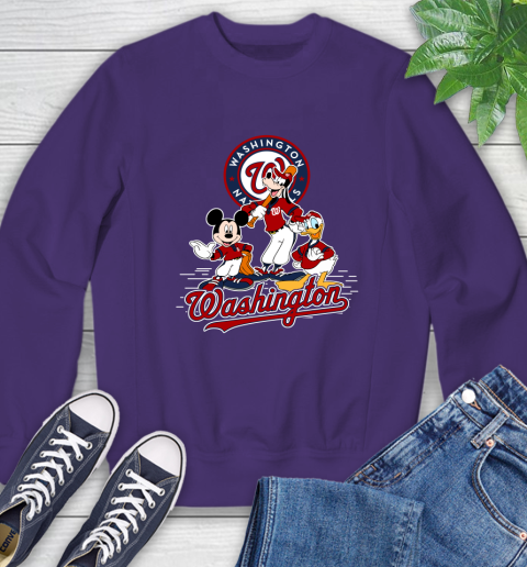MLB Washington Nationals Mickey Mouse Donald Duck Goofy Baseball T Shirt Sweatshirt 4