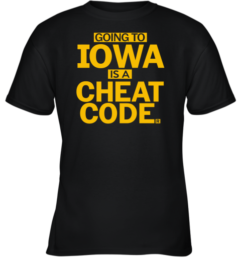 Going To Iowa Is A Cheat Code Youth T-Shirt