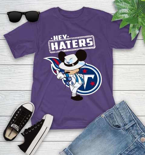 NFL Hey Haters Mickey Football Sports Tennessee Titans Youth T-Shirt 3
