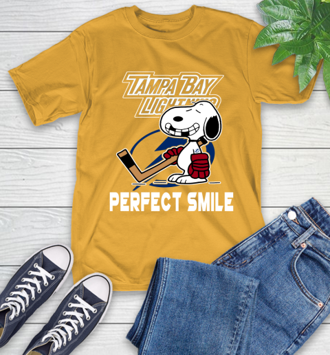 NHL Tampa Bay Lightning Snoopy Perfect Smile The Peanuts Movie Hockey T Shirt T-Shirt 2