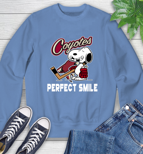 NHL Arizona Coyotes Snoopy Perfect Smile The Peanuts Movie Hockey T Shirt Sweatshirt 11