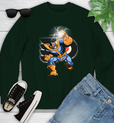 Philadelphia Flyers NHL Hockey Thanos Avengers Infinity War Marvel Youth Sweatshirt 9