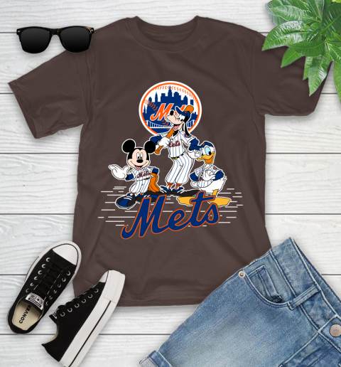 MLB New York Mets Mickey Mouse Donald Duck Goofy Baseball T Shirt Youth T-Shirt 22