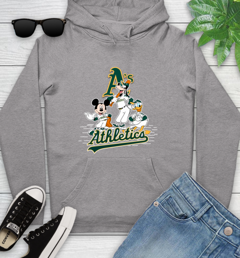 MLB Oakland Athletics Mickey Mouse Donald Duck Goofy Baseball T Shirt Youth Hoodie 6