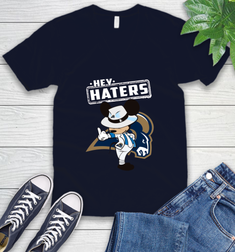 NFL Hey Haters Mickey Football Sports Los Angeles Rams V-Neck T-Shirt 2
