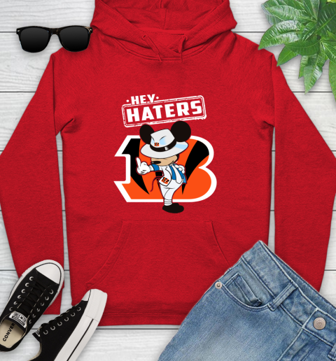 NFL Hey Haters Mickey Football Sports Cincinnati Bengals Youth Hoodie 12