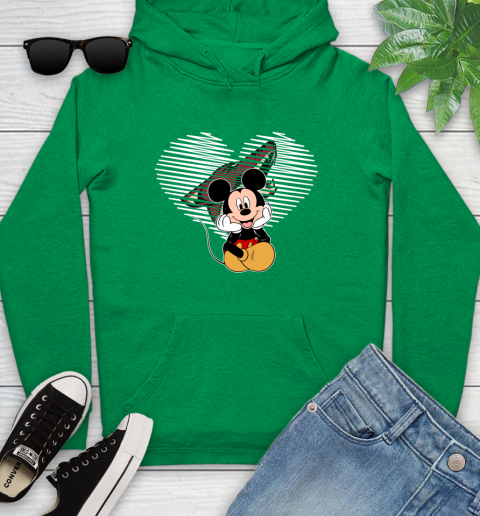 NHL Arizona Coyotes The Heart Mickey Mouse Disney Hockey Youth Hoodie 9