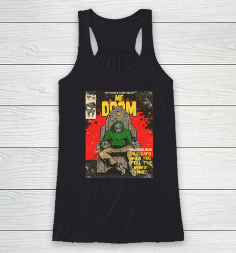 MF Doom Shirt  ALL CAPS MF COMIC Racerback Tank