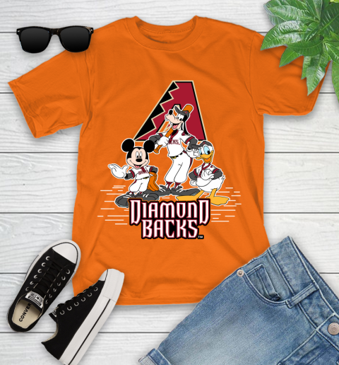 MLB Arizona Diamondbacks Mickey Mouse Donald Duck Goofy Baseball T Shirt Youth T-Shirt 9