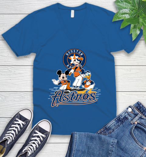 MLB Houston Astros Mickey Mouse Donald Duck Goofy Baseball T Shirt V-Neck T-Shirt 5