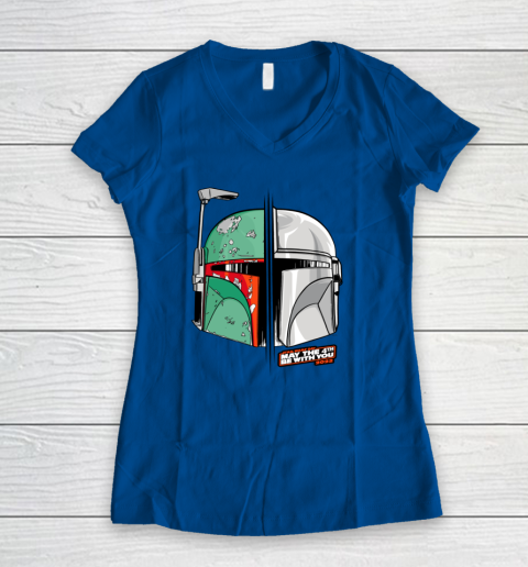 Star Wars Mando and Boba Fett May the 4th Be With You Women's V-Neck T-Shirt 5