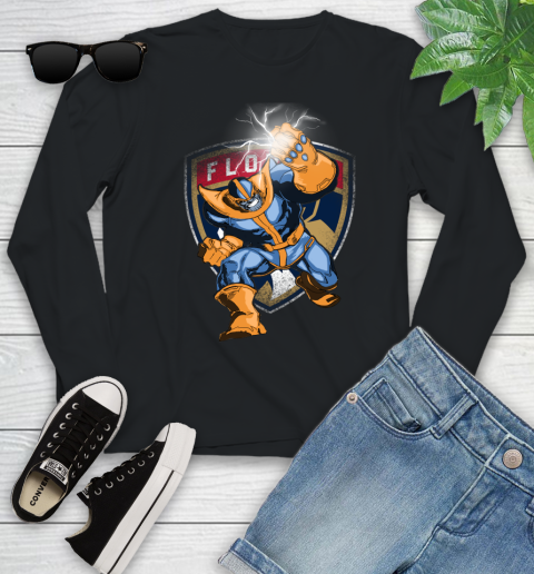 Florida Panthers NHL Hockey Thanos Avengers Infinity War Marvel Youth Long Sleeve