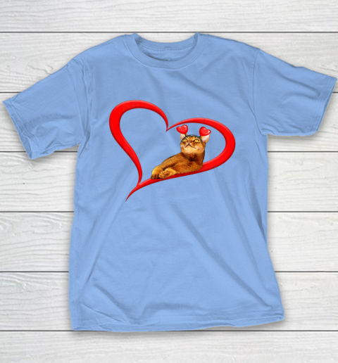 Funny Abyssinian Cat Valentine Pet Kitten Cat Lover Youth T-Shirt 5