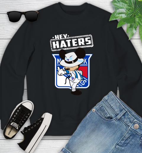 NHL Hey Haters Mickey Hockey Sports New York Rangers Youth Sweatshirt