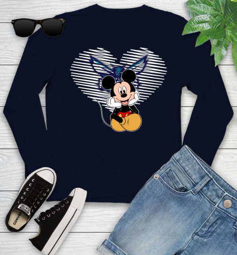 NBA Charlotte Hornets The Heart Mickey Mouse Disney Basketball Youth Long Sleeve 2