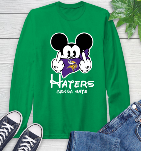 NFL Minnesota Vikings Haters Gonna Hate Mickey Mouse Disney Football T Shirt Long Sleeve T-Shirt 8