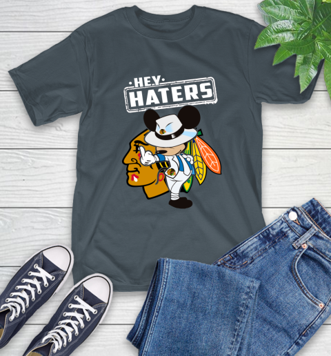 NHL Hey Haters Mickey Hockey Sports Chicago Blackhawks T-Shirt 10