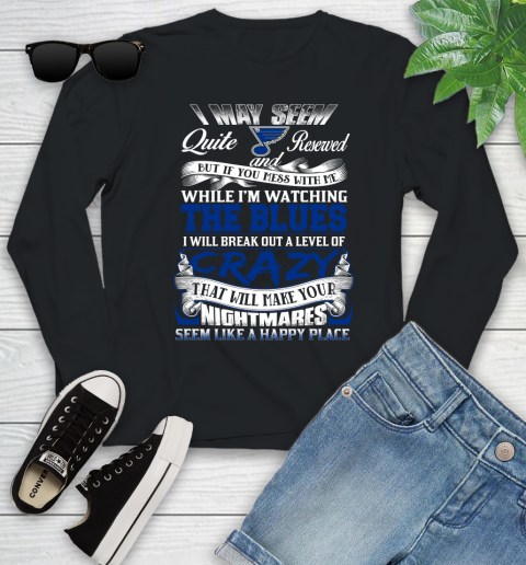 St.Louis Blues NHL Hockey Don't Mess With Me While I'm Watching My Team Youth Long Sleeve