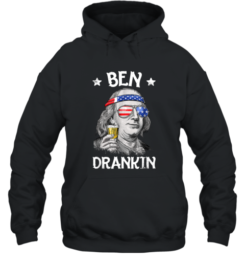 4th of July Shirts for Men Ben Drankin Benjamin Franklin Tee Hooded