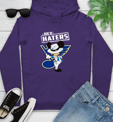 NHL Hey Haters Mickey Hockey Sports St.Louis Blues Youth Hoodie 5