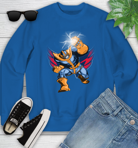 Washington Capitals NHL Hockey Thanos Avengers Infinity War Marvel Youth Sweatshirt 7