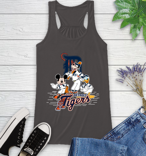 MLB Detroit Tigers Mickey Mouse Donald Duck Goofy Baseball T Shirt Racerback Tank 11