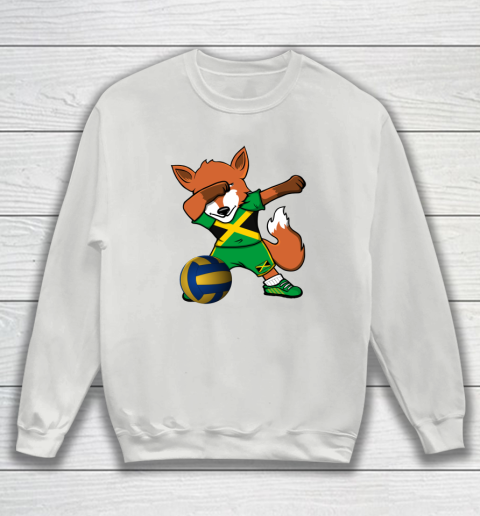 Dabbing Fox Jamaica Volleyball Fans Jersey Jamaican Sweatshirt 5