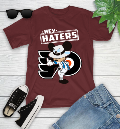 NHL Hey Haters Mickey Hockey Sports Philadelphia Flyers Youth T-Shirt 14