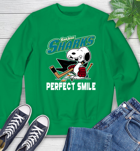 NHL San Jose Sharks Snoopy Perfect Smile The Peanuts Movie Hockey T Shirt Sweatshirt 7