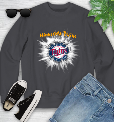 Minnesota Twins MLB Baseball Adoring Fan Rip Sports Youth Sweatshirt 5